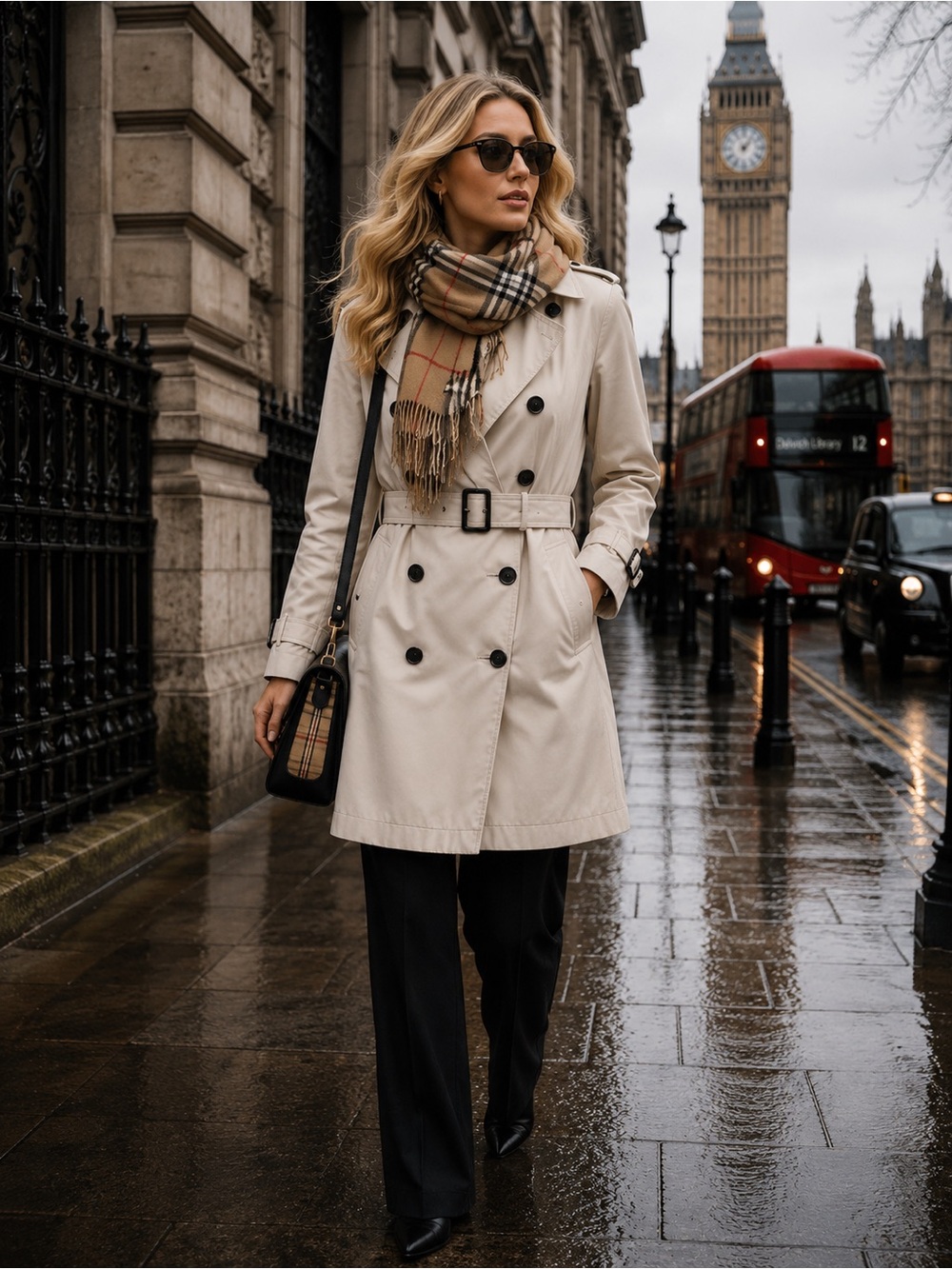 Zara Woman Light Cream Double-Breasted Trench Coat - Dry Cleaned